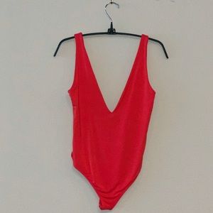 Urban Outfitters deep-v open back thong bodysuit
